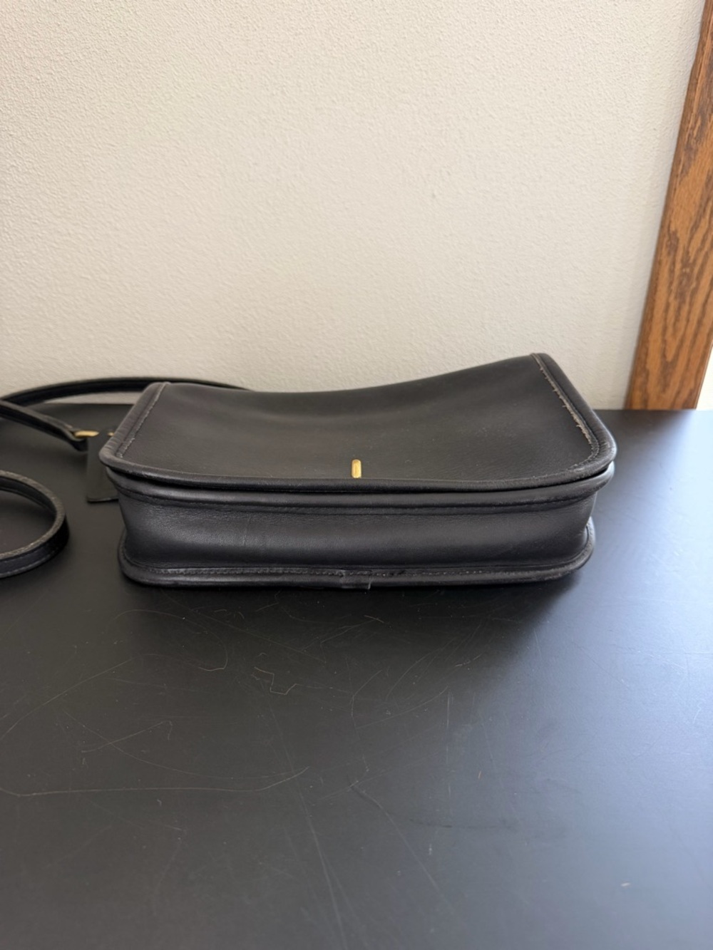 Coach Vintage Penny Pocket Black Leather Crossbody Bag - Picture 9 of 13